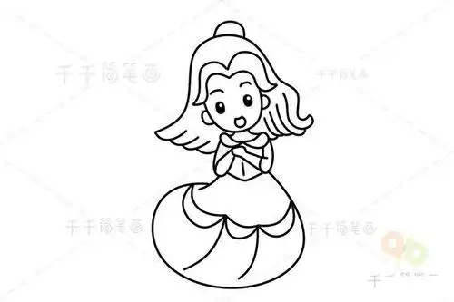 珍珠公主的简笔画