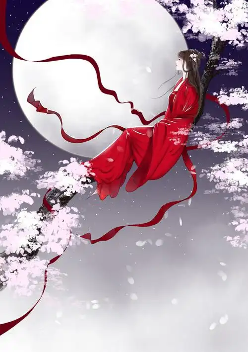 彼岸花嗜血红衣图古风真人_古装散发红衣凄美图片