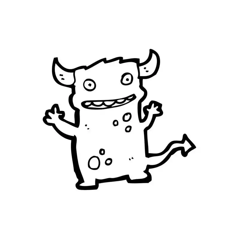 卡通小恶魔,vecteur, dessin animé de petites cornes rouges sur