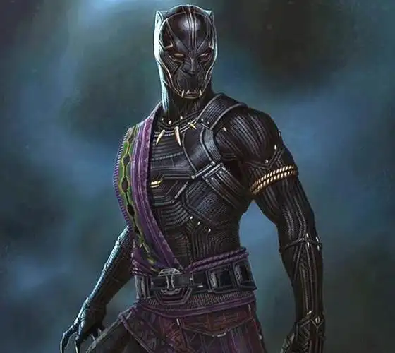 黑豹早期造型和现在差别也不算太多,就是战甲机身多了许多道条纹而已