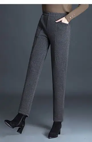 绒裤子哈轮裤大码卫裤女宽松加厚外穿运动秋冬妈妈休闲高腰哈伦裤新款