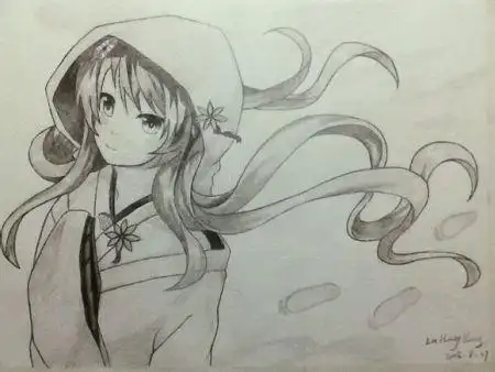 求漫画人物手稿,要铅笔画,线条分明,含背景