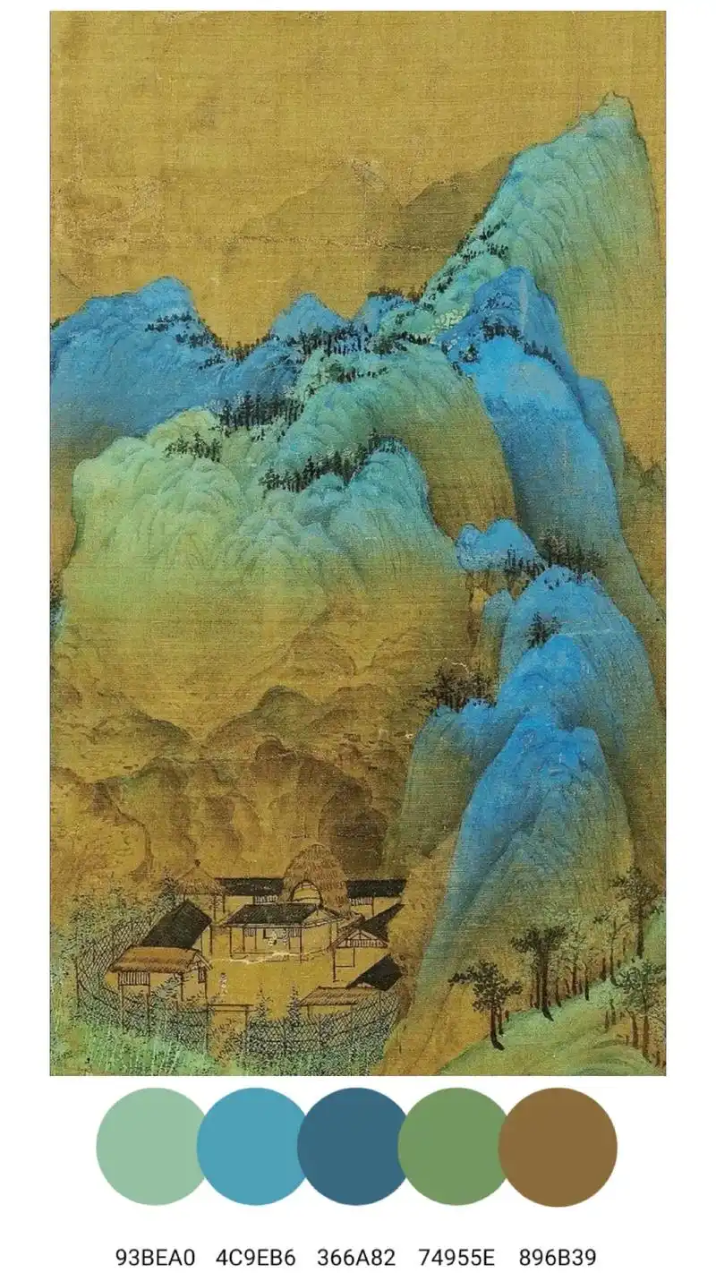 18岁的天才少年,生如夏花之绚烂#王希孟千里江山图(局部细节 - 抖音