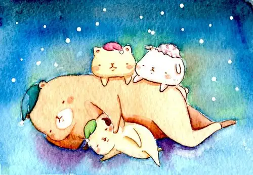 动物 萌物 插画 壁纸 熊