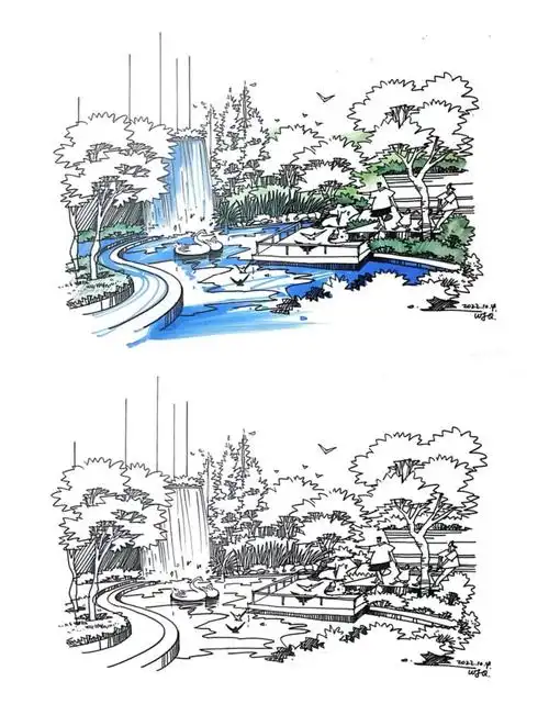 15小尺度场地水景设计#艺术考研  #景观快题  #景观设计  #景观手绘