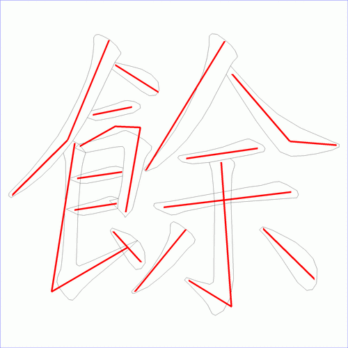 国字余的笔顺15画