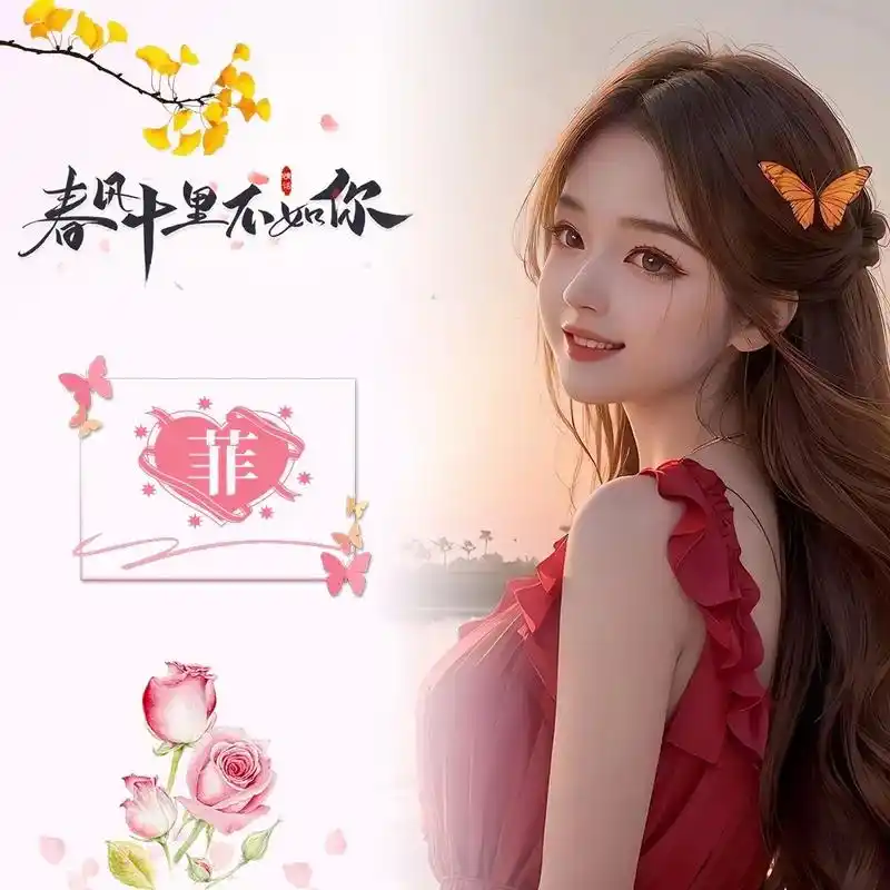 款式多多,可以带字留言#专属姓氏头像 #甜美女 - 抖音