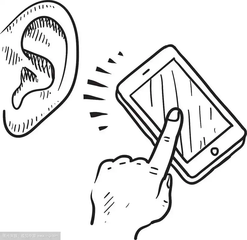 涂鸦,耳朵,电话,电话,倾听