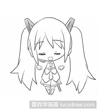 简笔画教程-小初音的画法-露西学画画