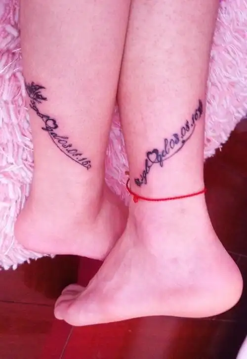 情侣脚踝纹身