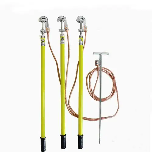 通派高压挂钩螺旋压紧式猴头接地棒35kv110kv螺旋猴头式接地线