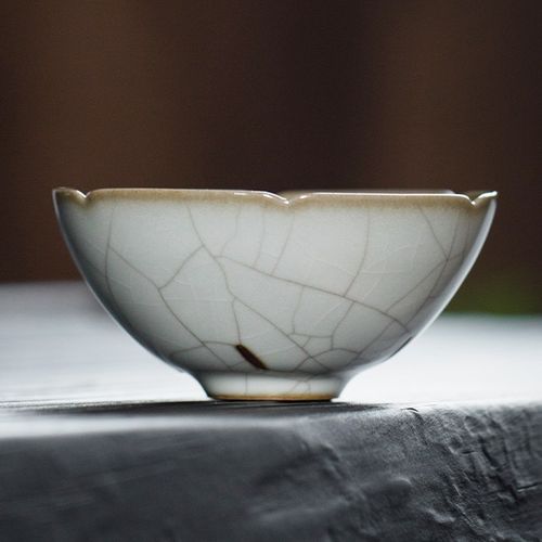 复刻南宋龙泉窑青瓷蚂蝗绊茶碗哥窑主人杯单杯汝窑茶盏花口杯中式