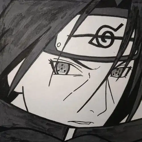 宇智波鼬  #素描头像  #原创手绘  #我的绘画日常  #黑白线描