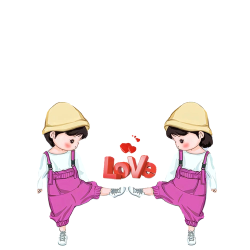 情侣卡通双姓氏谐音梗头像psd模版素材抖音快手小红书直播同款