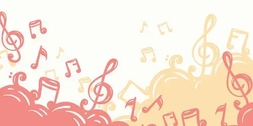 渐变水彩音符音乐会矢量背景