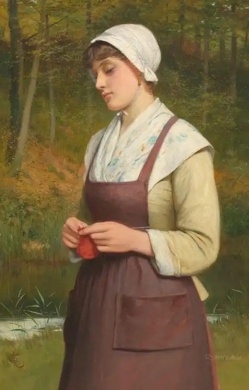 维多利亚时代的女性肖像雅致而精致