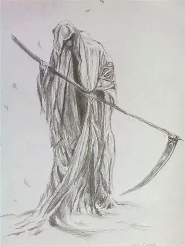死神简笔画简单镰刀