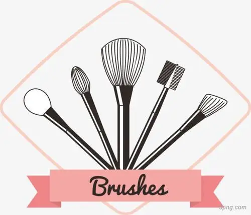 矢量化妆工具png素材透明免抠图片卡通手绘
