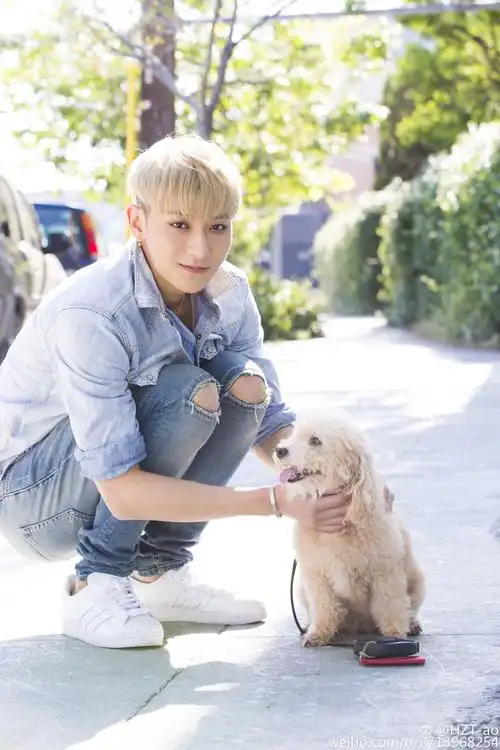 消息黄子韬微博晒美国近况与汪星人一样萌