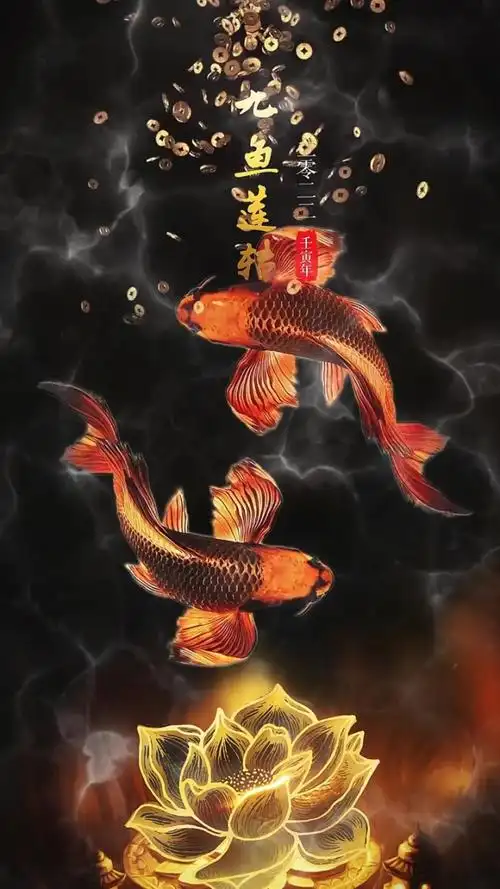 鱼生财,水镇宅,九鱼莲转福自来!2022换这个壁纸! #动态壁纸