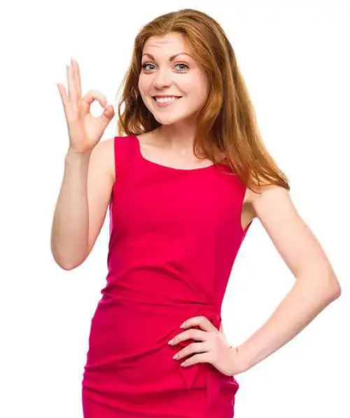 女人,展示,ok,手势