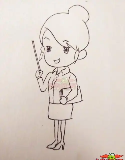 一步一步教你画老师,漂亮的女老师简笔画教程