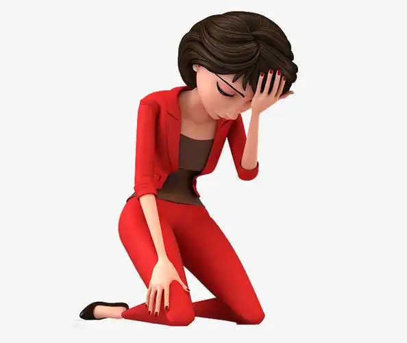 3d卡通焦急状态