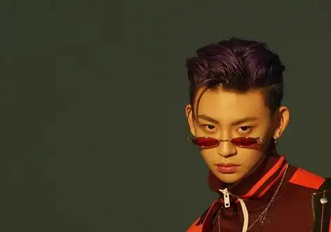 王琳凯葡萄紫色剃两边长发发型