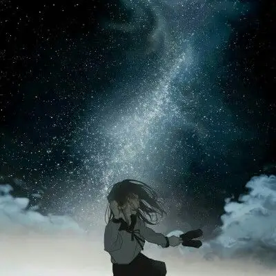 动漫女生头像星空