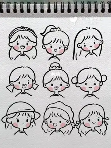 简单又可爱的小女孩简笔画