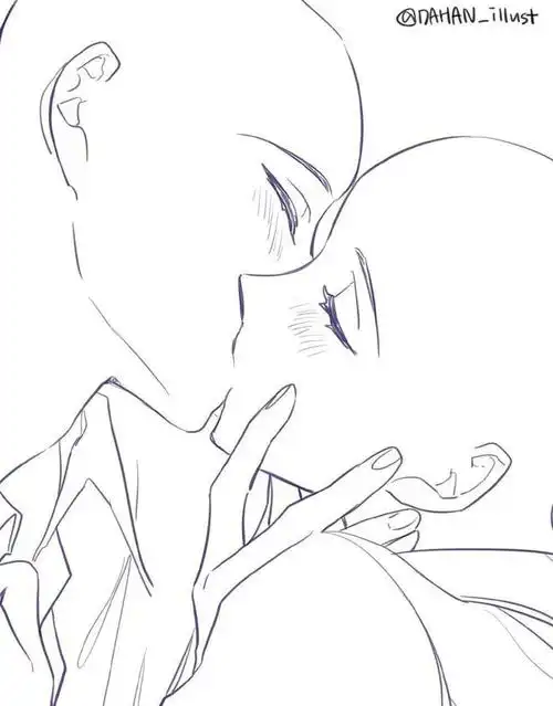 绘画素材超带感的病娇人物参考与甜蜜接吻动态模板来啦