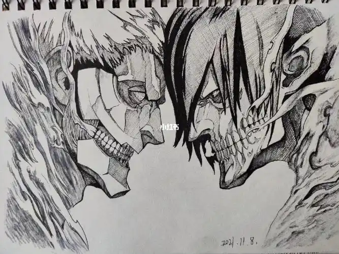 进击的巨人临摹绘画