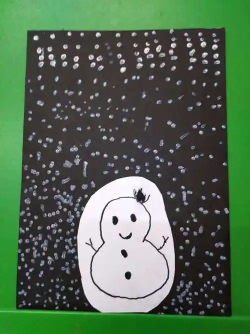 棉签点画——《下雪了》