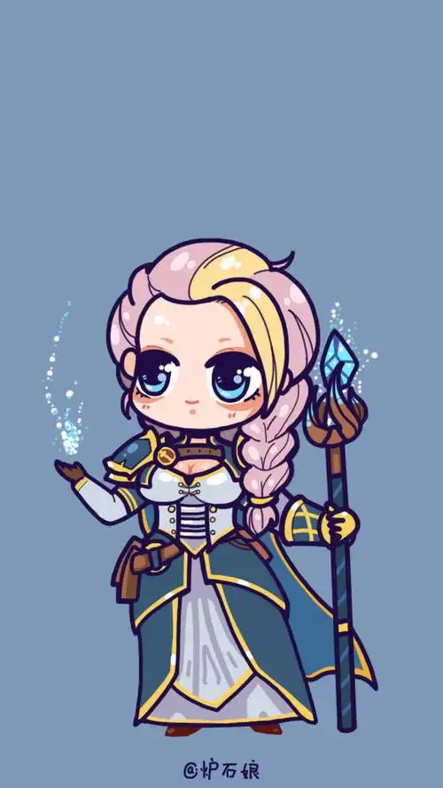 同人壁纸 q版吉安娜新造型 大眼睛麻花辫萌翻_17173魔兽世界专区