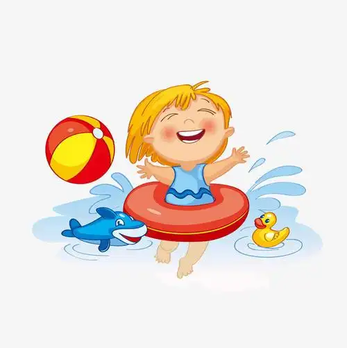 人物插图卡通游泳矢量图下载