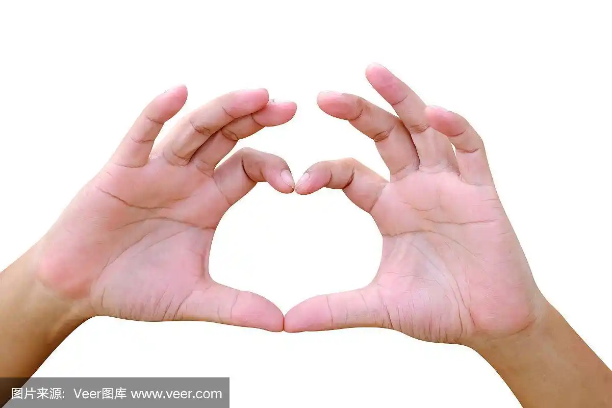 手势心形的手形和复制空间,心形符号用手指为装饰情人节浪漫,浪漫可爱