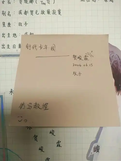 贺峻霖签名仿写教程