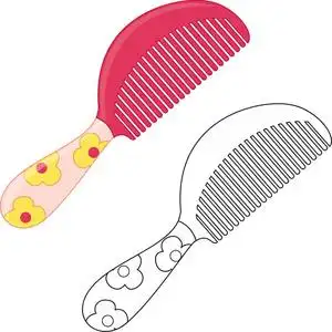 卡通梳子.着色书照片