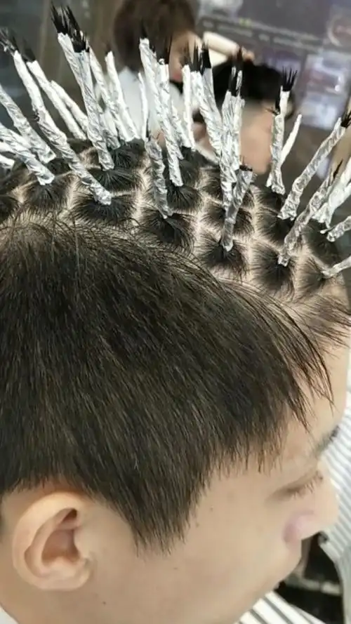 摩根  锡纸烫发