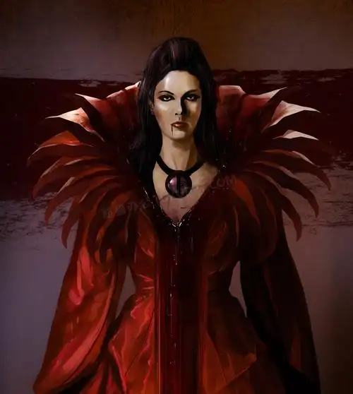 嘴角滴着血的女王角色创意高清图片