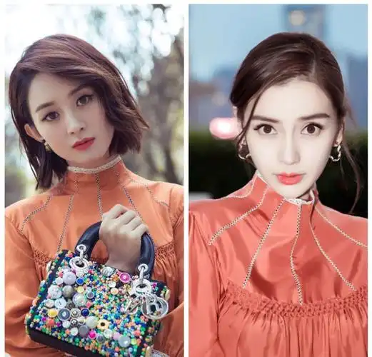 赵丽颖和angelababy撞衫,一个甜美可爱,一个青春活力,高级大气|杨颖