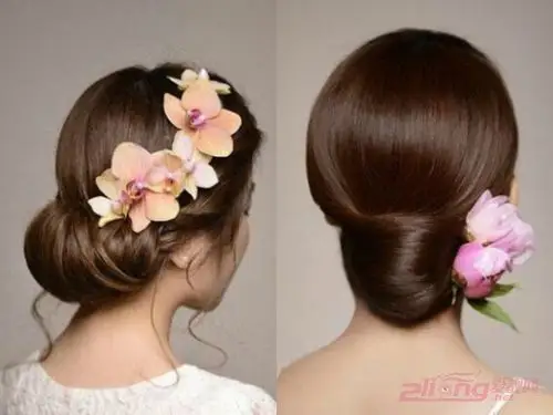 六款优雅端庄韩式新娘盘发图片