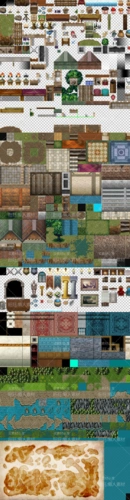 日式像素忘失的rpg场景地图修图组件伊苏手游游戏素材资源 915