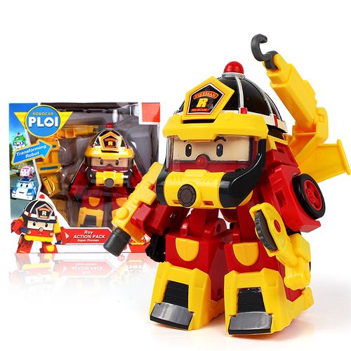 【升级版q版小飞侠变形机器人】q版卡通变形警车珀利poli玩具