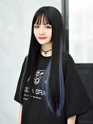 挑染发条挂耳染接发长发卷发假发彩色隐形仿真直发片