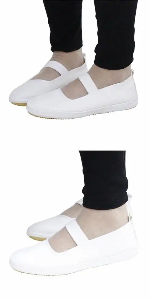 枫岚情 体操鞋免上海体操芭蕾白一带小白鞋女学生舞蹈鞋帆布套脚白