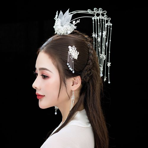 汉服头饰流苏头冠发夹步摇边夹古风发饰盘发发饰