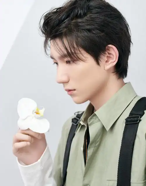 3王源2020年五四青年晚会造型[王源灰绿色上衣半身图]4.