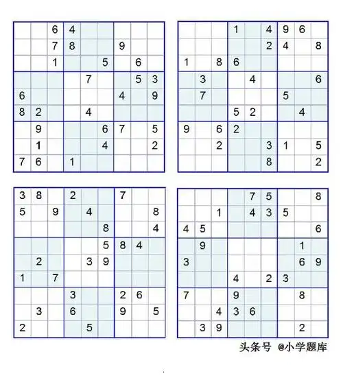数独9,九宫数独高等难度练习(100道)
