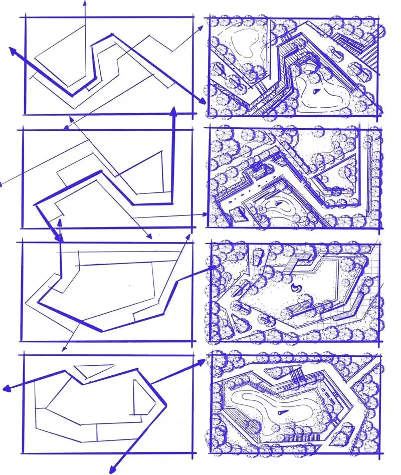 手绘 #景观设计 #景观平面图 - 抖音